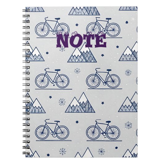 Winter Bike Mountainプレミアムノート ノートブック (正面)