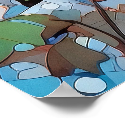 Winter Birch Tree Forest Wall Art Print  ポスター (角)