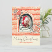 Winter Bird Nature Scene Photo Christmas シーズンカード (スタンド正面)