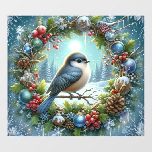 Winter Bird Window Cling ウィンドウサイン (シート)