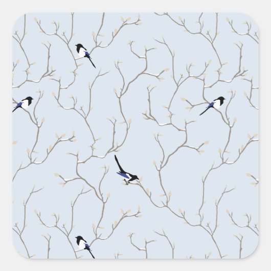 Winter BIrds スクエアシール (正面)