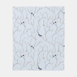 Winter BIrds フリースブランケット