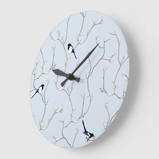 Winter BIrds ラージ壁時計 (傾斜)