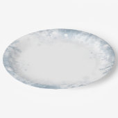 Winter Birthday Paper Plates Elegant Snowflakes ペーパープレート (アングル)
