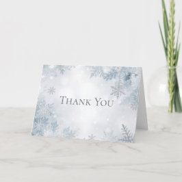 Winter Birthday Thank You Cards Elegant Snow サンキューカード