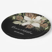 Winter Black and White エレガント Script結婚's ペーパープレート (アングル)