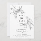 Winter Black and White Save The Date 結婚's 招待状 (正面)