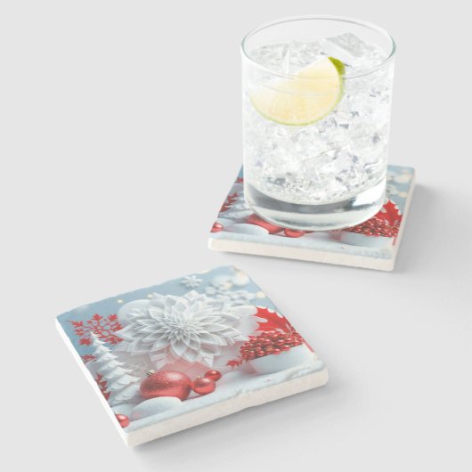Winter Blossom Composition ストーンコースター (横)