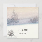 Winter Blue and White Wedding 招待状 (正面)