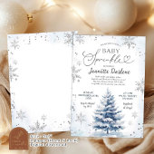 Winter Blue Baby Sprinkle Boy Baby Shower 招待状