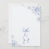 Winter Blue Bow Baby Shower Invitation 招待状 (裏面)