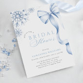 Winter Blue Bow Bridal Shower 招待状