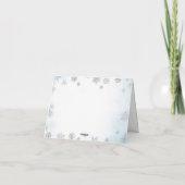 Winter Blue Boy Baby Shower Snowflakes Thank You サンキューカード (裏面)