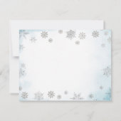 Winter Blue Boy Baby Shower Snowflakes Thank You サンキューカード (裏面)