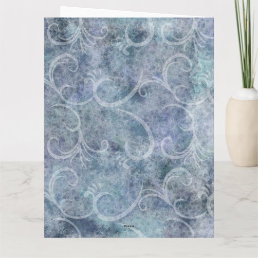 Winter Blue Christmas Cat With Hat And Scarf カード (裏面)