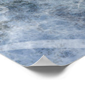 Winter Blue Christmas Cat With Hat And Scarf ポスター (角)