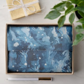 Winter Blue Christmas Snowman & Woodland Animals 薄葉紙 (ギフト)