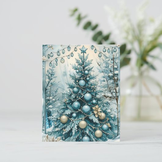Winter Blue Christmas Tree Scrapbook Paper (スタンド正面)