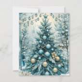 Winter Blue Christmas Tree Scrapbook Paper (正面)