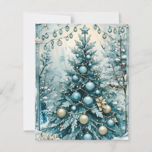 Winter Blue Christmas Tree Scrapbook Paper (正面)