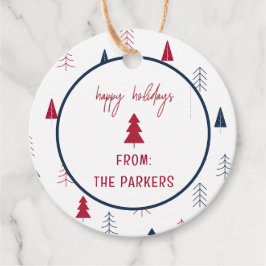 Winter Blue Circle Favor Tags フェイバータグ