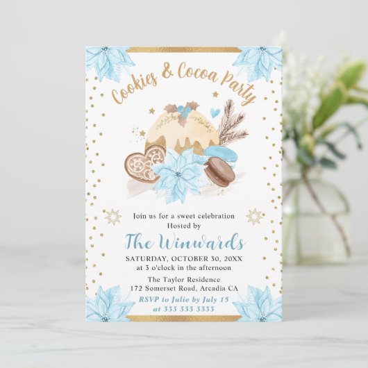 Winter Blue Cookies & Cocoa Party 招待状 (スタンド正面)