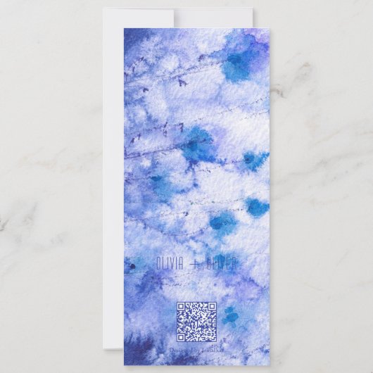 Winter Blue Garden Save the Date 招待状 (裏面)