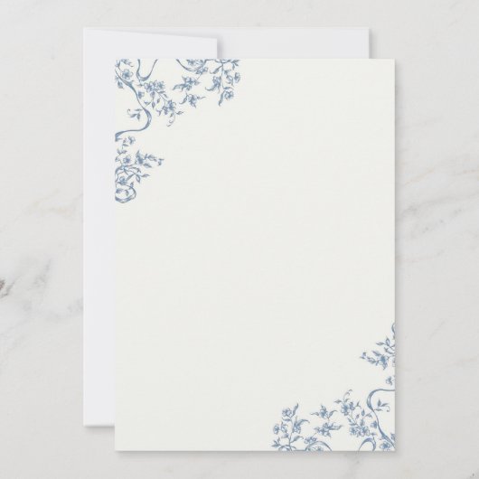 Winter Blue Ginger Jar Chinoiserie Bridal Brunch 招待状 (裏面)