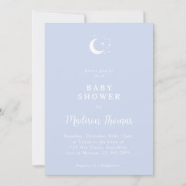 Winter Blue Moon and Stars 招待状