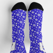 Winter Blue Old English Sheepdog Dog (Gray 1) Cute ソックス (上部)