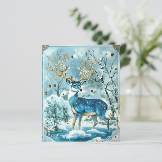 Winter Blue Reindeer Scrapbook Paper (スタンド正面)