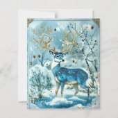 Winter Blue Reindeer Scrapbook Paper (正面)
