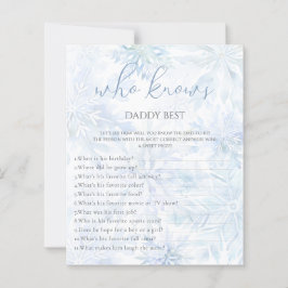 Winter Blue Snowflake Who Knows Daddy Game