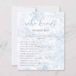 Winter Blue Snowflake Who Knows Mommy Game