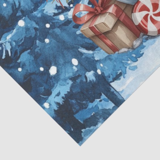 Winter Blue Snowman & Christmas Presents 薄葉紙 (詳細)