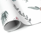 Winter Blue Spruce & Mulled Berries White ラッピングペーパー (ロールコーナー)