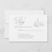 Winter Blue Wedding RSVP card (正面)
