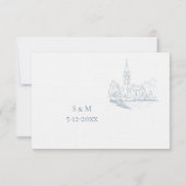 Winter Blue Wedding RSVP card (裏面)