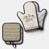 Winter Blueberry Botanical  鍋つかみ&鍋敷きセット (正面/裏面)