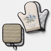 Winter Blueberry Botanical  鍋つかみ&鍋敷きセット (正面/裏面)