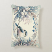 Winter Bluebird Berry Wreath アクセントクッション (裏面(縦))