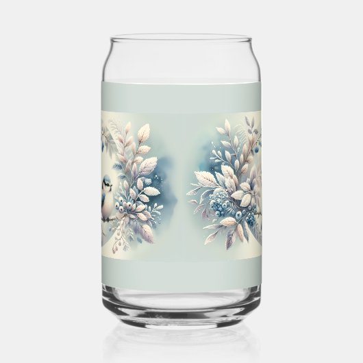 Winter Bluebird Berry Wreath ガラス缶 (左)