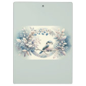 Winter Bluebird Berry Wreath クリップボード (裏面)