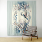 Winter Bluebird Berry Wreath タペストリー (インサイチュ)