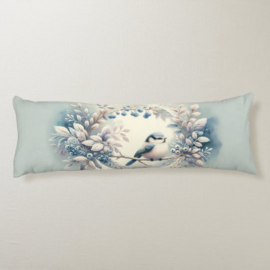Winter Bluebird Berry Wreath ボディピロー (裏面)