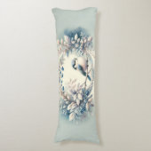 Winter Bluebird Berry Wreath ボディピロー (正面縦)
