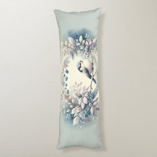 Winter Bluebird Berry Wreath ボディピロー (裏面 (縦))
