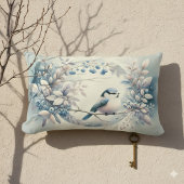 Winter Bluebird Berry Wreath ランバークッション