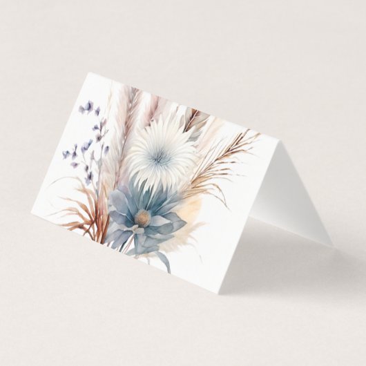 Winter Boho Floral Wedding | White Place Card (裏面)