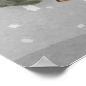 Winter Boho Woodland Baby Shower Foam Board Sign ポスター (角)